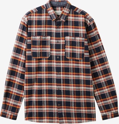 TOM TAILOR Button Up Shirt in Night blue / Grey / Orange / Off white, Item view