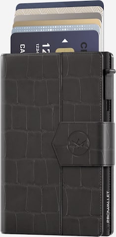 Porte-monnaies 'Pasjeshouder Plus Croco' Prowallet en noir : devant