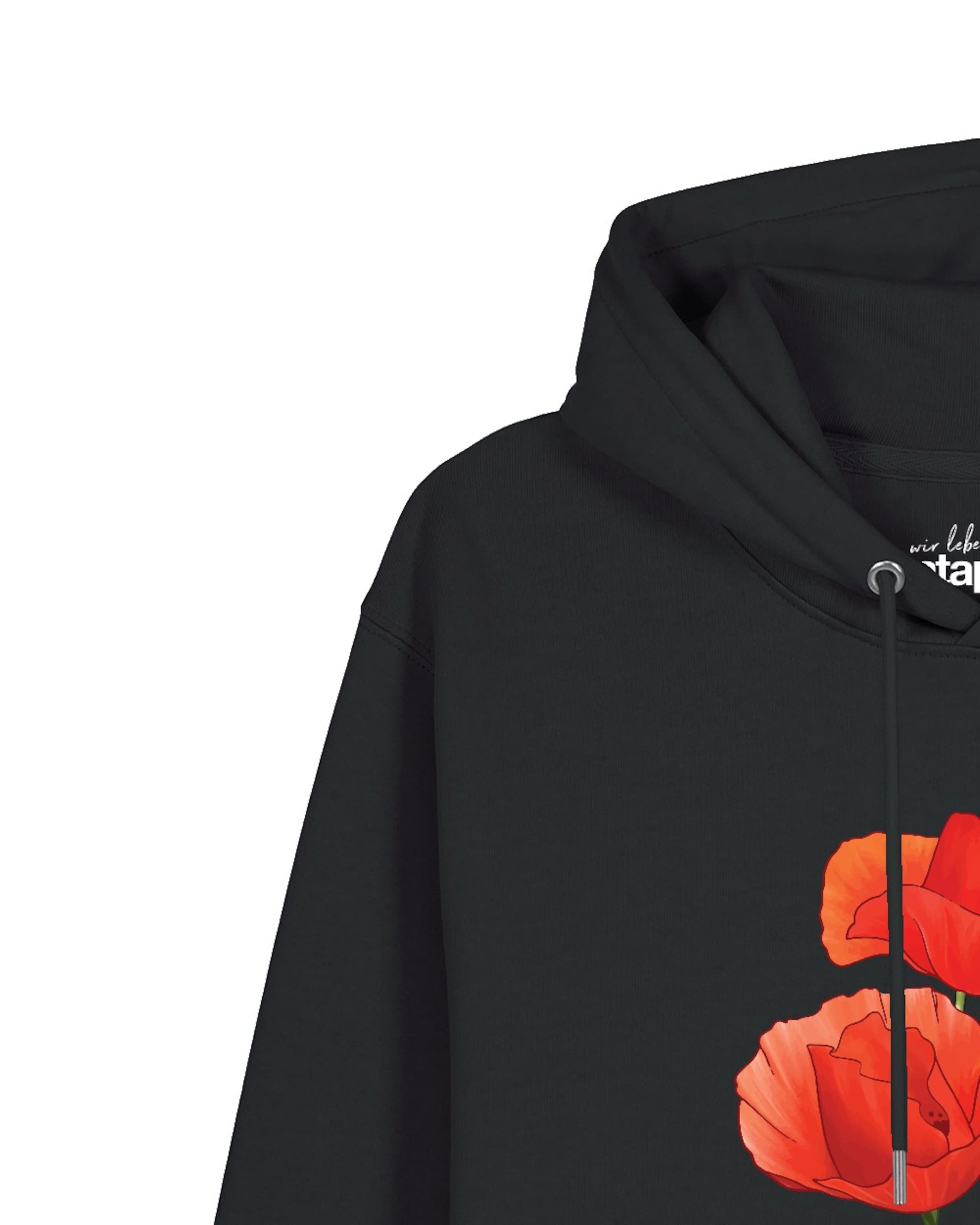 Sweat-shirt ' Poppy Flowers ' Watapparel en noir