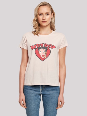 T-shirt 'Betty Boop Love Red Dress' F4NT4STIC en rose : devant