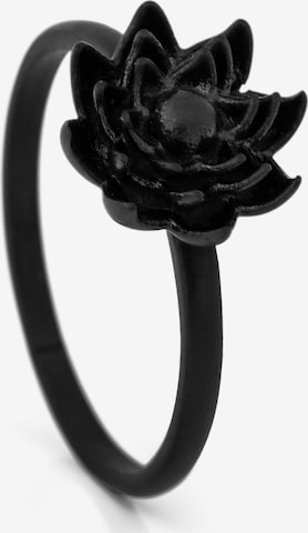 Akitsune Ring 'Lotus' in Black: front