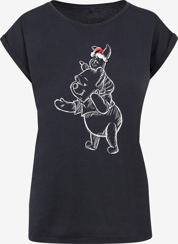 Maglietta 'Winnie The Pooh - Piglet Christmas' di ABSOLUTE CULT in blu: frontale
