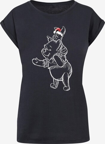 ABSOLUTE CULT Shirt 'Winnie The Pooh - Piglet Christmas' in Blauw: voorkant