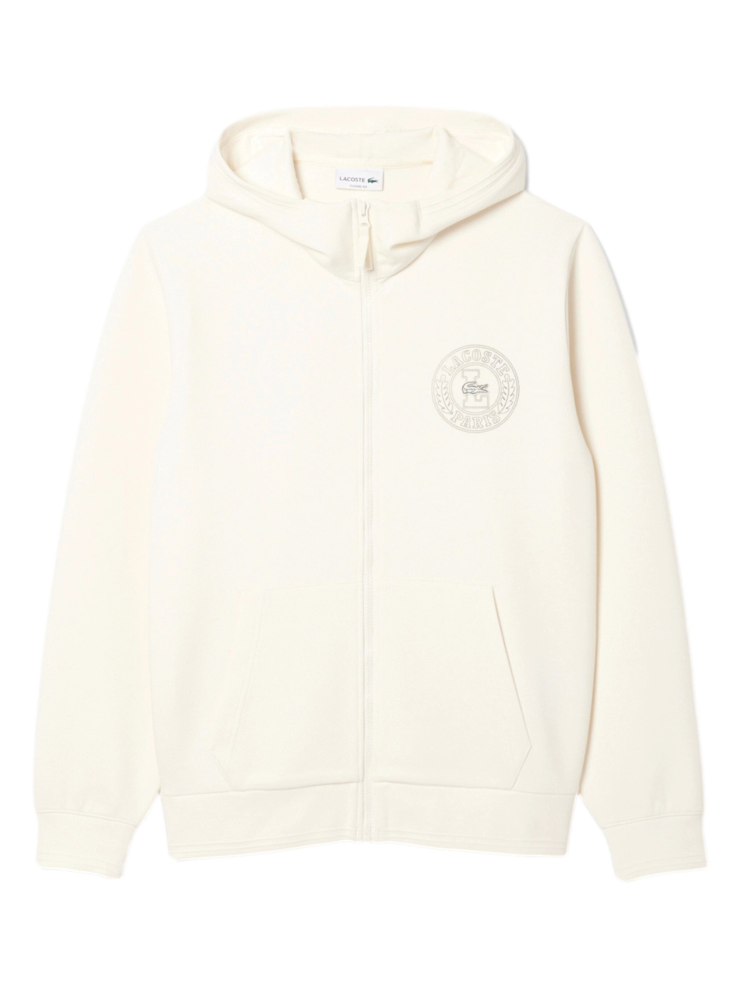 LACOSTE Sweatvest in Wit: voorkant