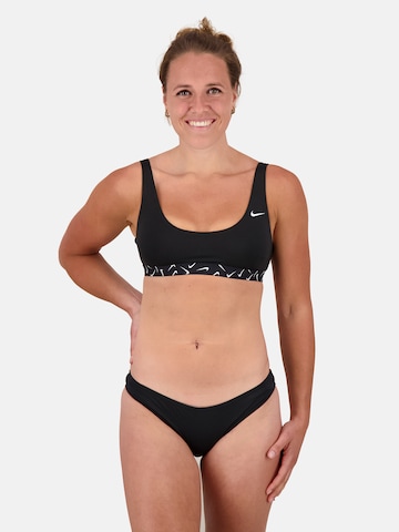 Nike Swim Athletic Bikini Bottoms in Black: front