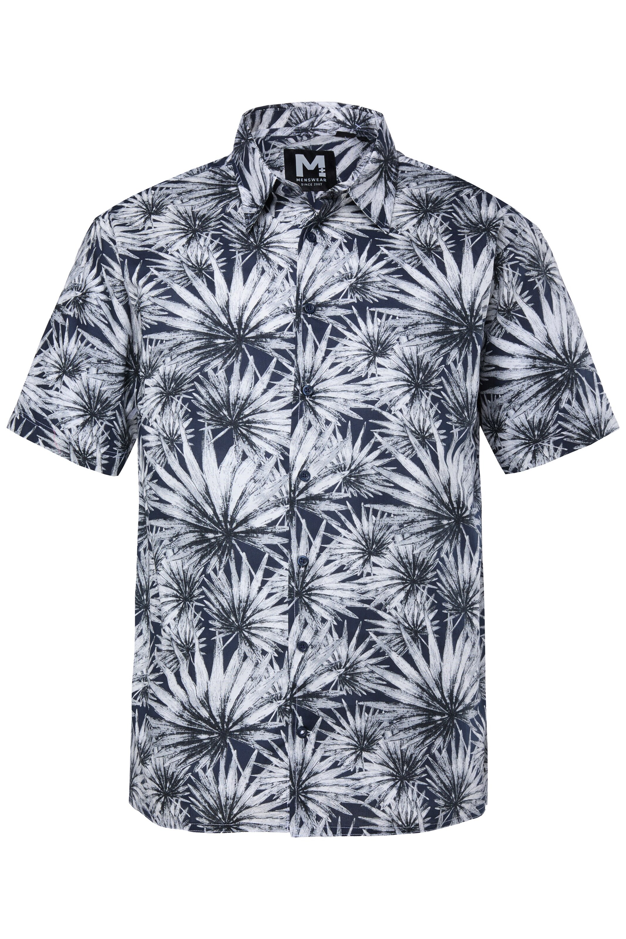 Men Plus Comfort fit Overhemd in Blauw: voorkant