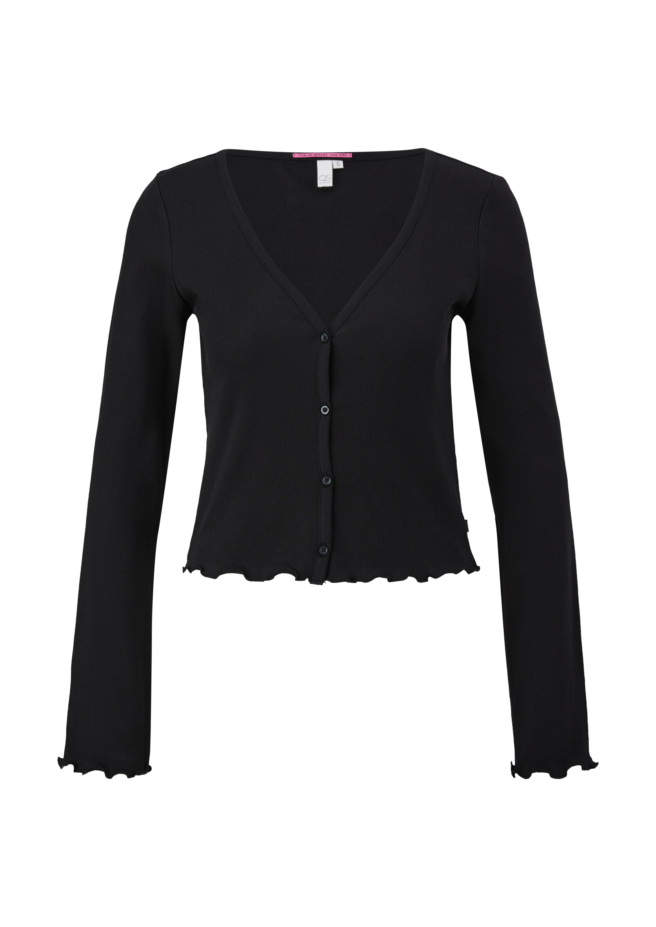 QS Shirt in Zwart: voorkant