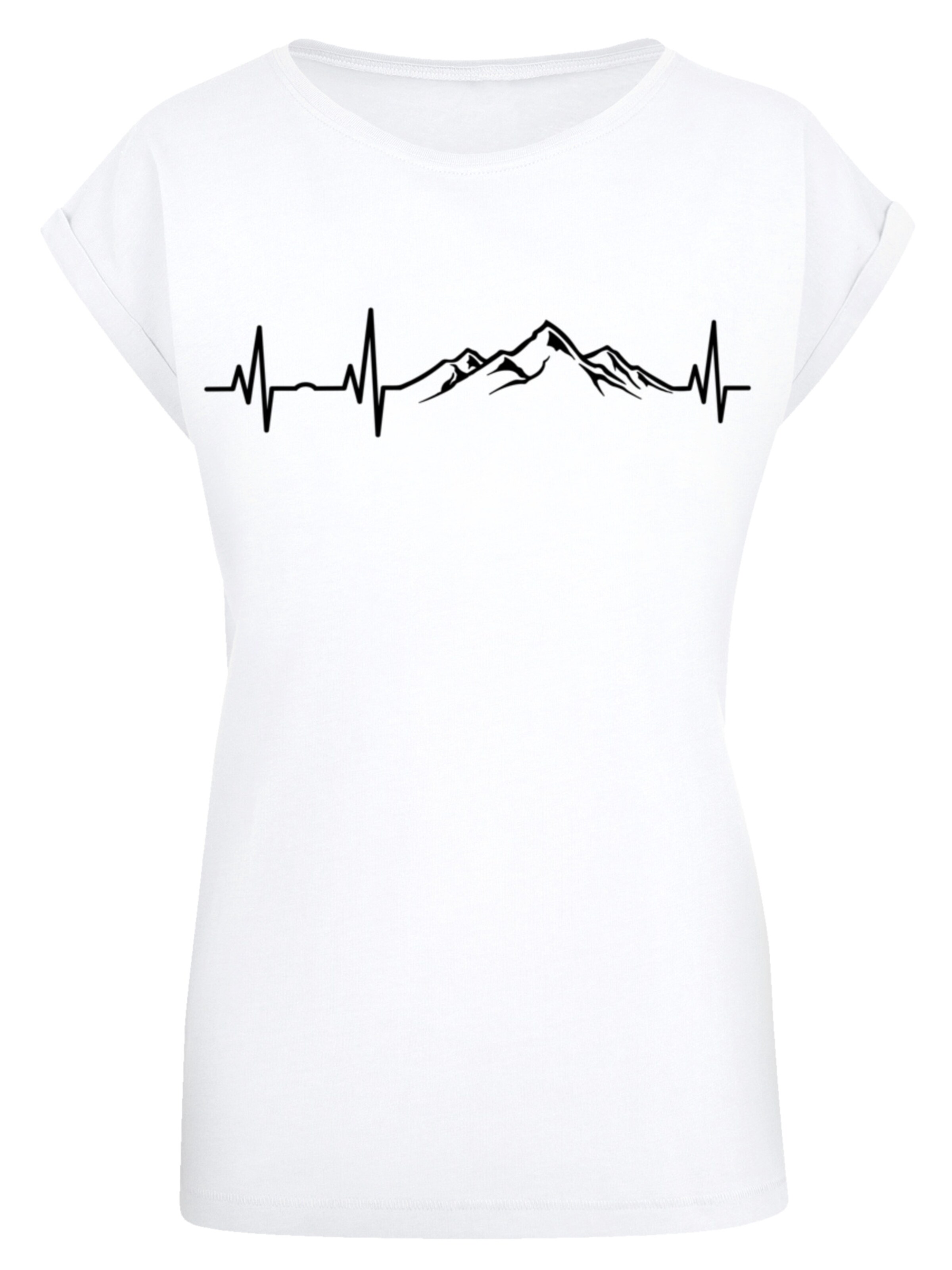 T-shirt 'Mountain Heartbeat' F4NT4STIC en blanc : devant