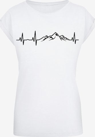 T-shirt 'Mountain Heartbeat' F4NT4STIC en blanc : devant
