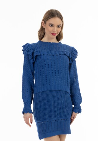 Pullover di faina in blu