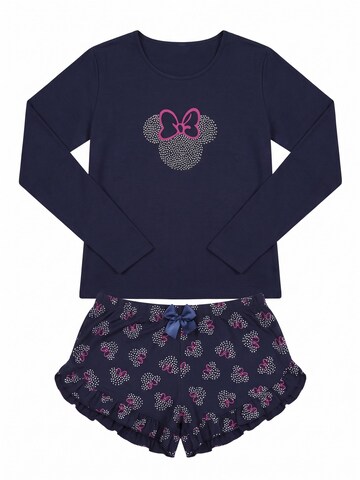 Donna Short Pajama Set 'Mouse II' in Blue: front