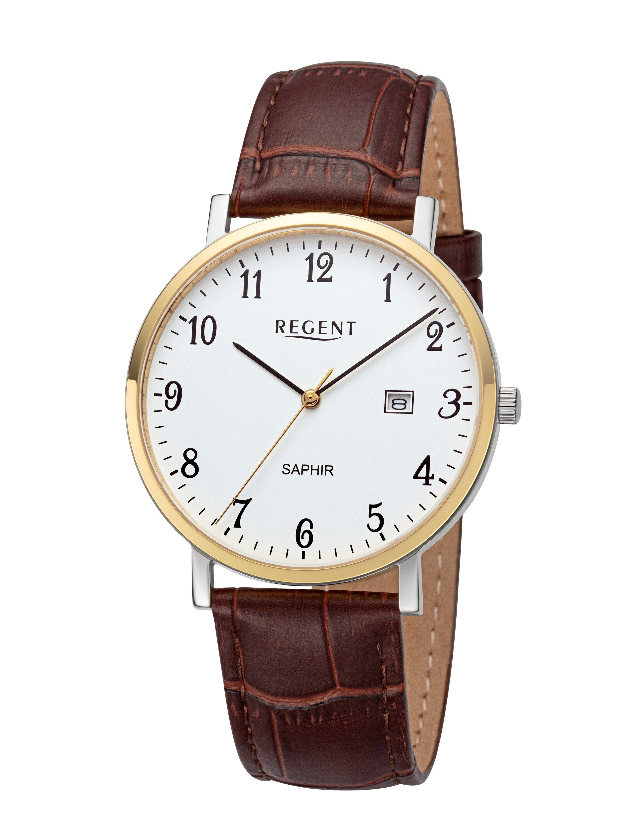 REGENT Analog Watch in Brown: front