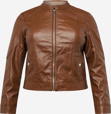 Vero Moda CurvePrijelazna jakna 'SIA' - smeđa boja: prednji dio
