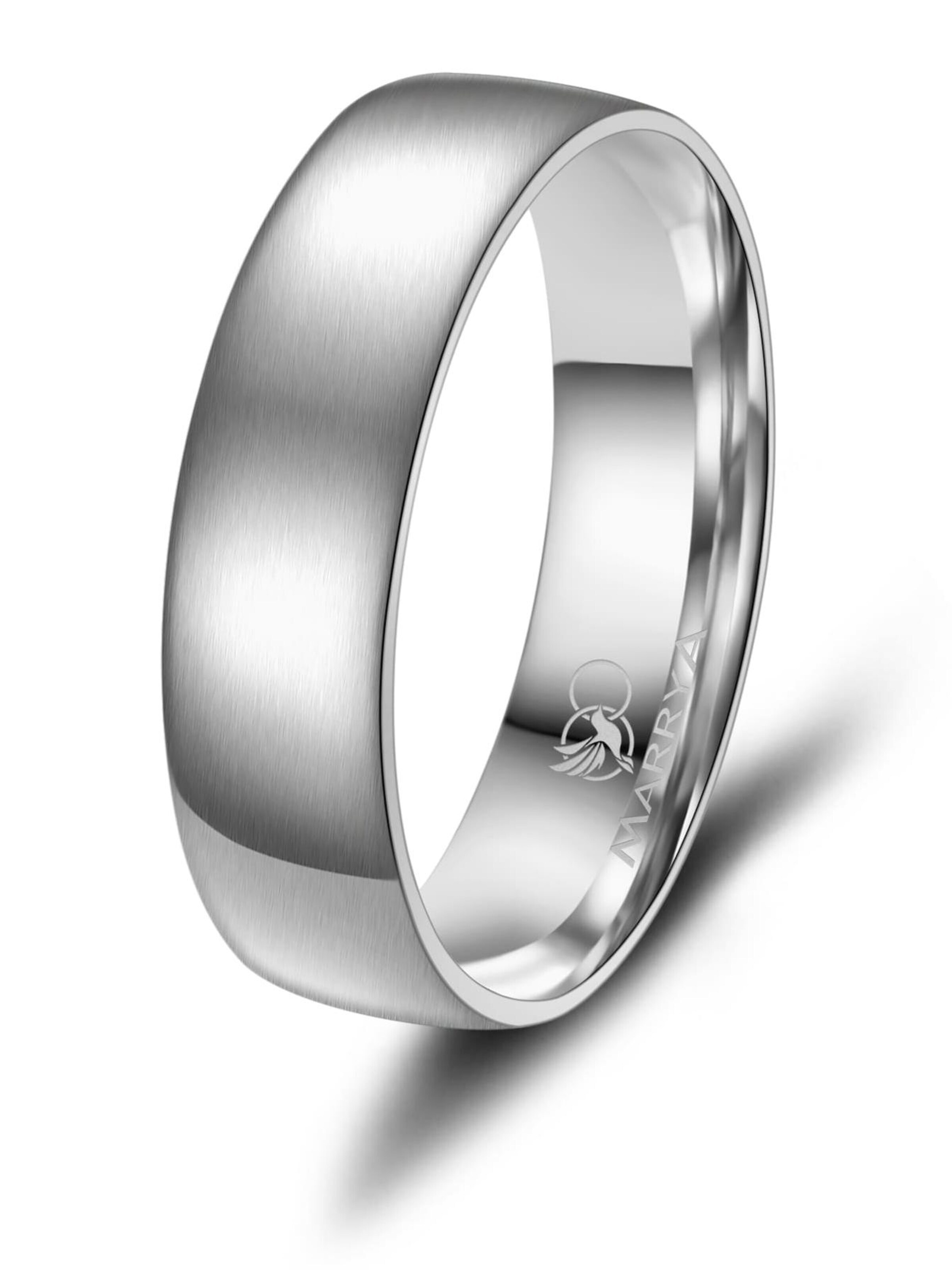 MARRYA Ring 'MARRYA ES-04 Ehering aus Edelstahl – Silberfarben' in Grey