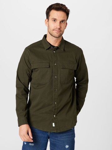 Only & Sons Regular fit Button Up Shirt 'CAM' in Green: front