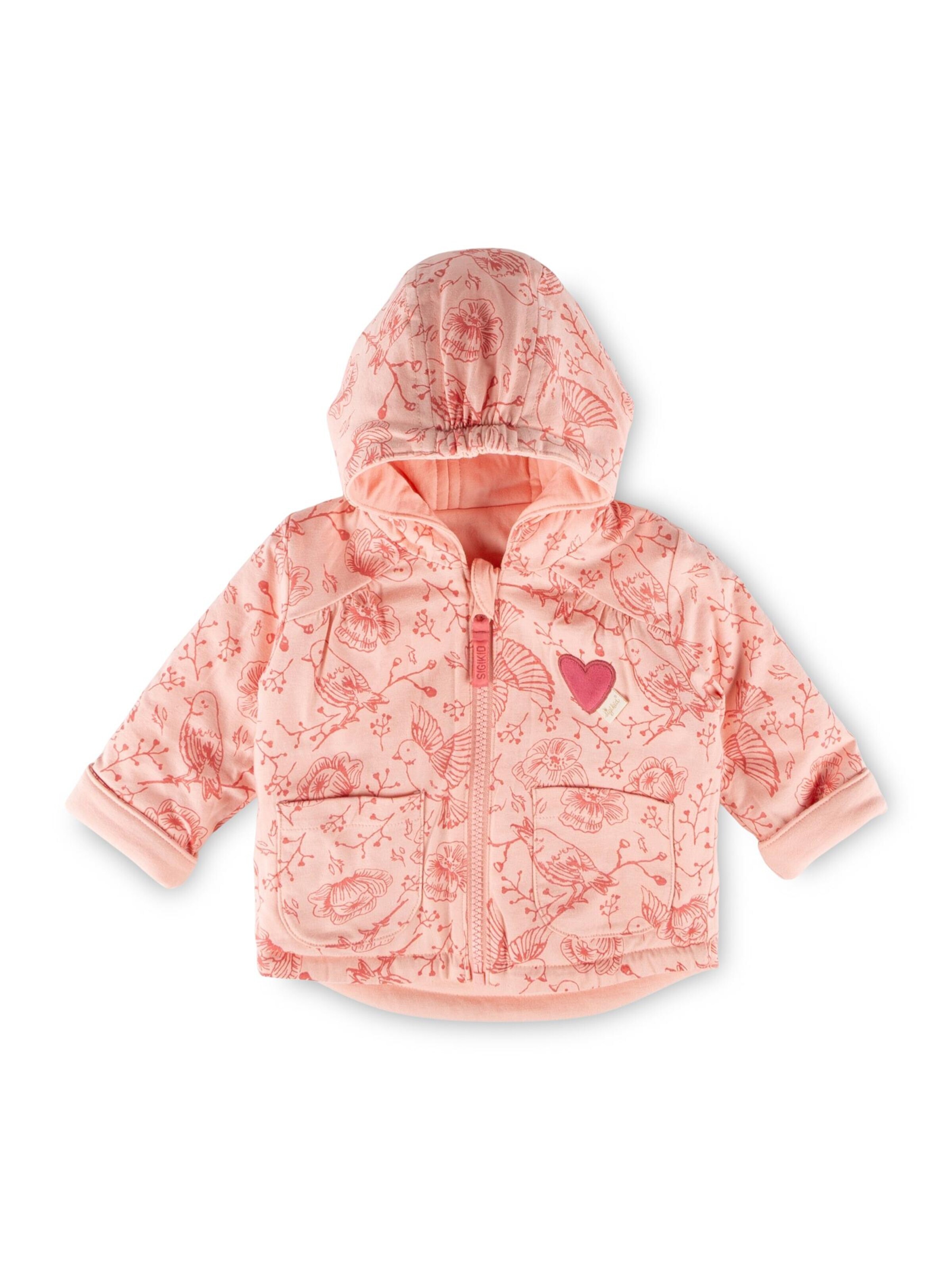 SIGIKID Übergangsjacke 'Wendejacke wattiert Pink Birds' in Pink