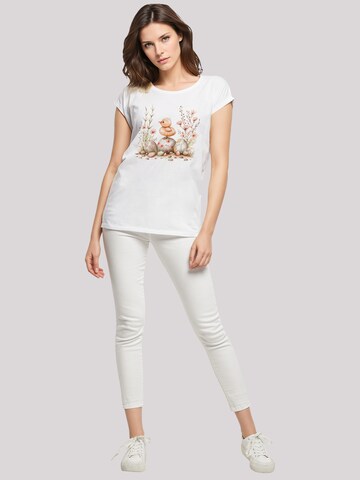 T-shirt 'Ostern Küken Ei Blumen' F4NT4STIC en blanc