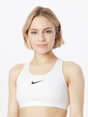 NIKE Бюстье Спортивный бюстгальтер в Белый: спереди