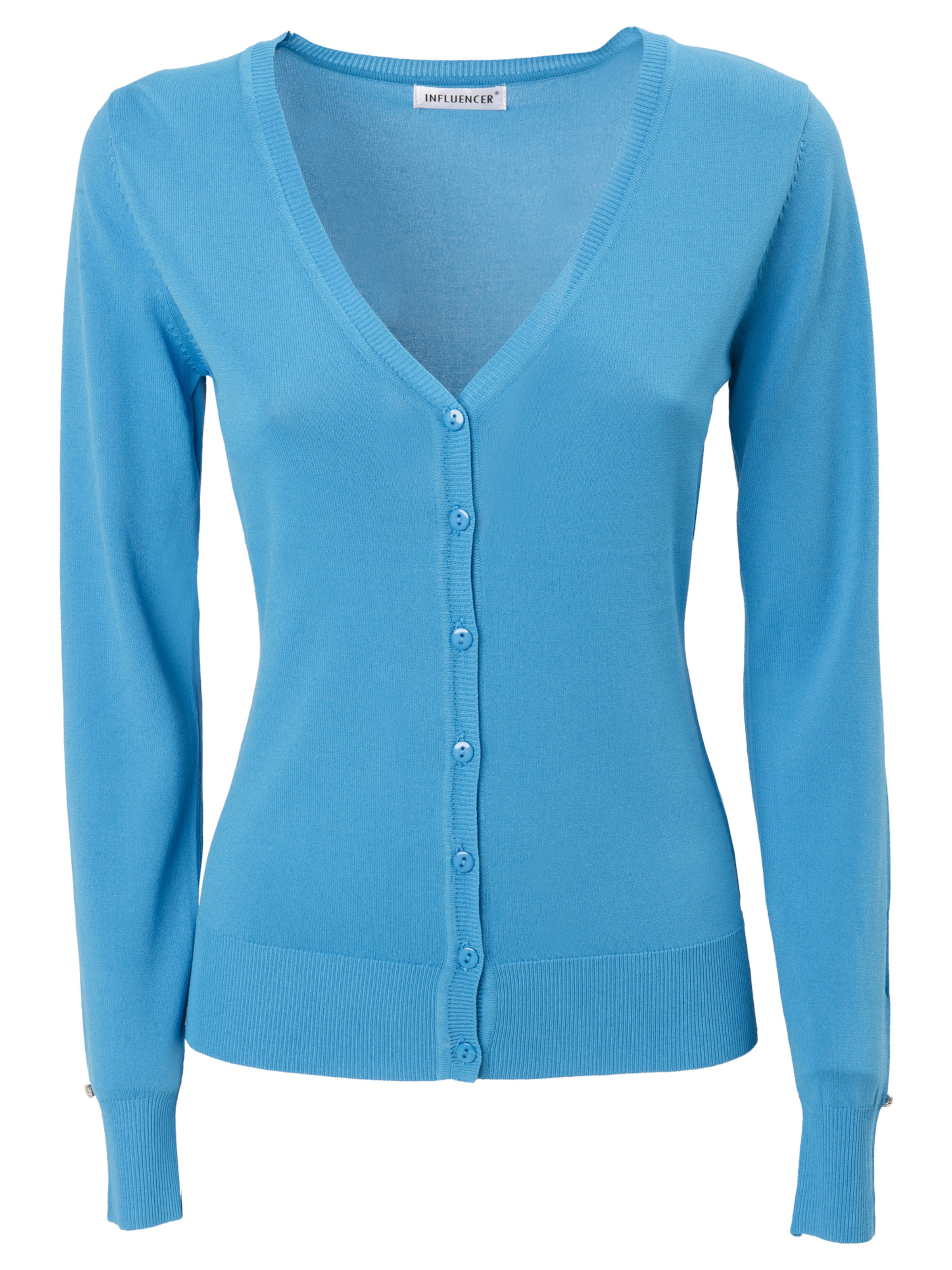 Influencer Вязаная кофта в Синий: спереди