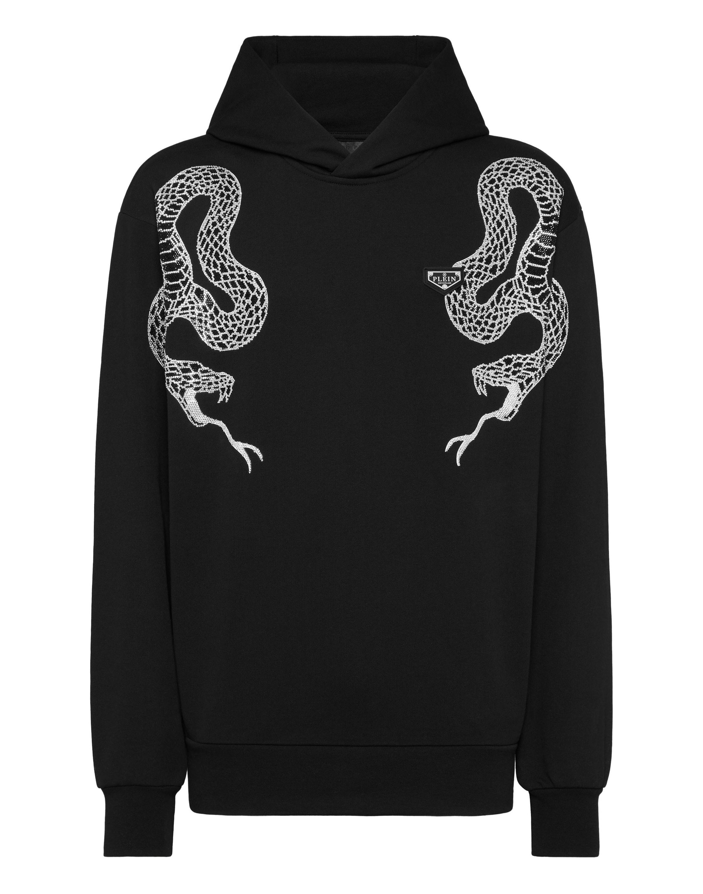 Sweat-shirt 'Snake' Philipp Plein en noir : devant