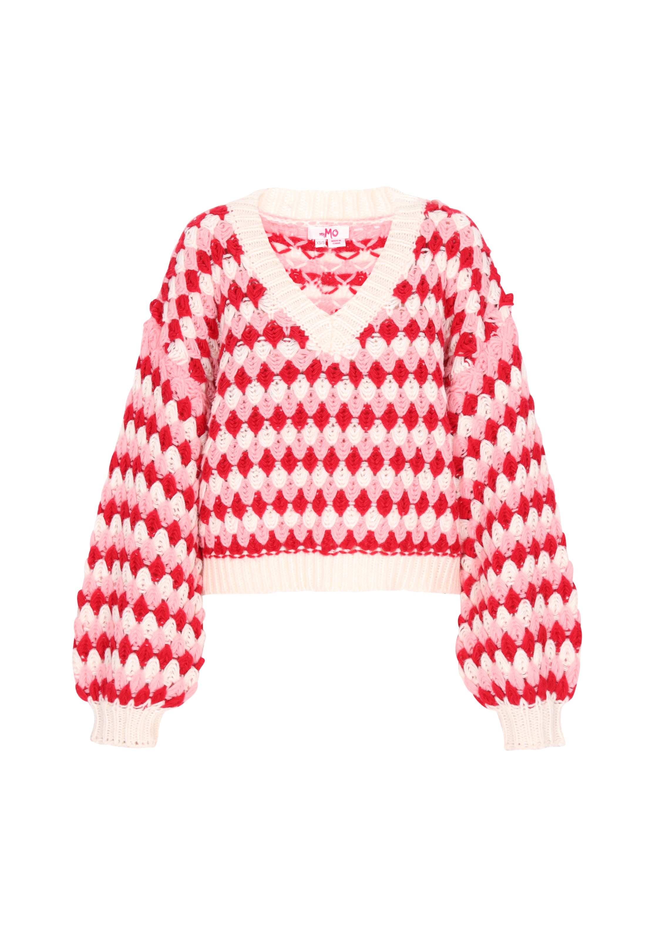 MYMO Υπερμέγεθες πουλόβερ 'Young Fashion' σε κόκκινο: μπροστά