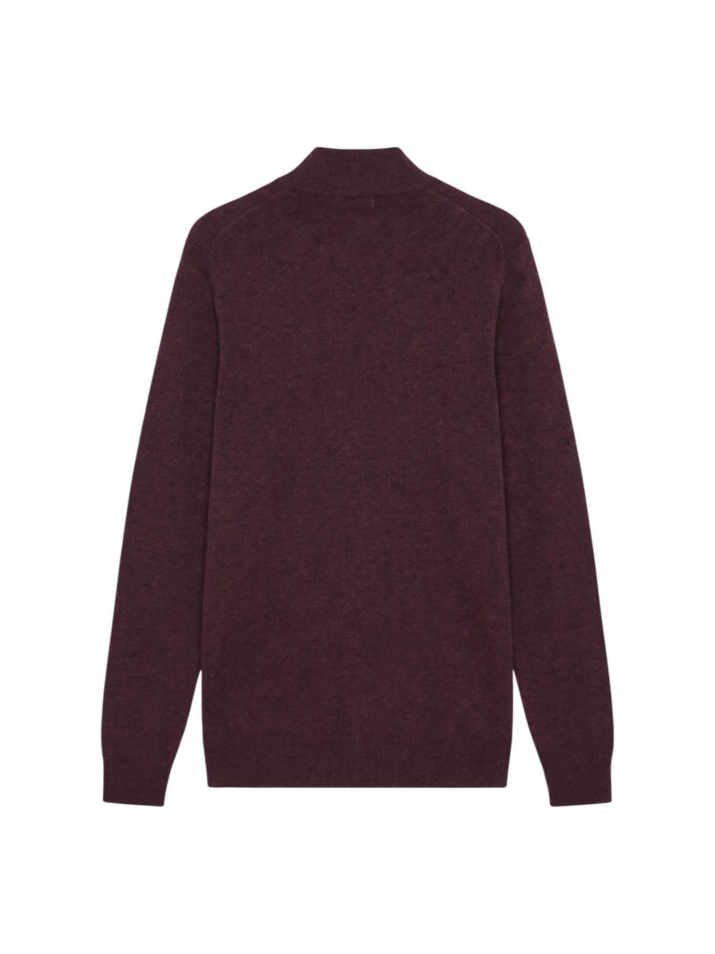 Lyle & Scott Tröja 'Cotton Merino Quarter Zip Jump 263MLSKN2112VC' i röd