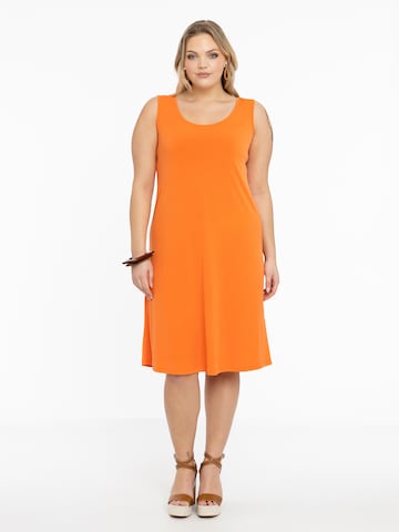 Yoek Dress 'Sleeveless' in Orange
