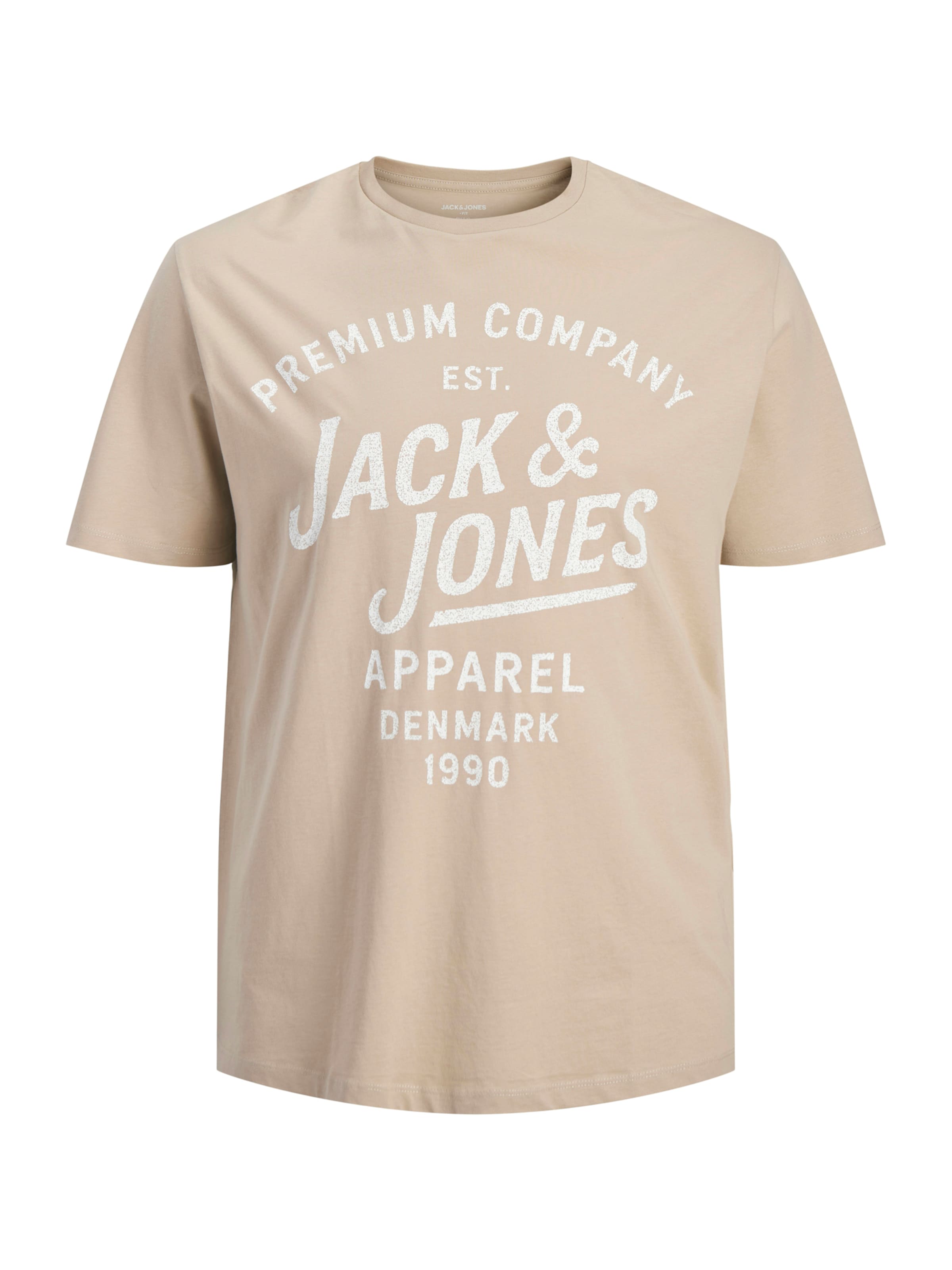 Jack & Jones Plus Μπλουζάκι 'JPRBLUZANE' σε μπεζ: μπροστά
