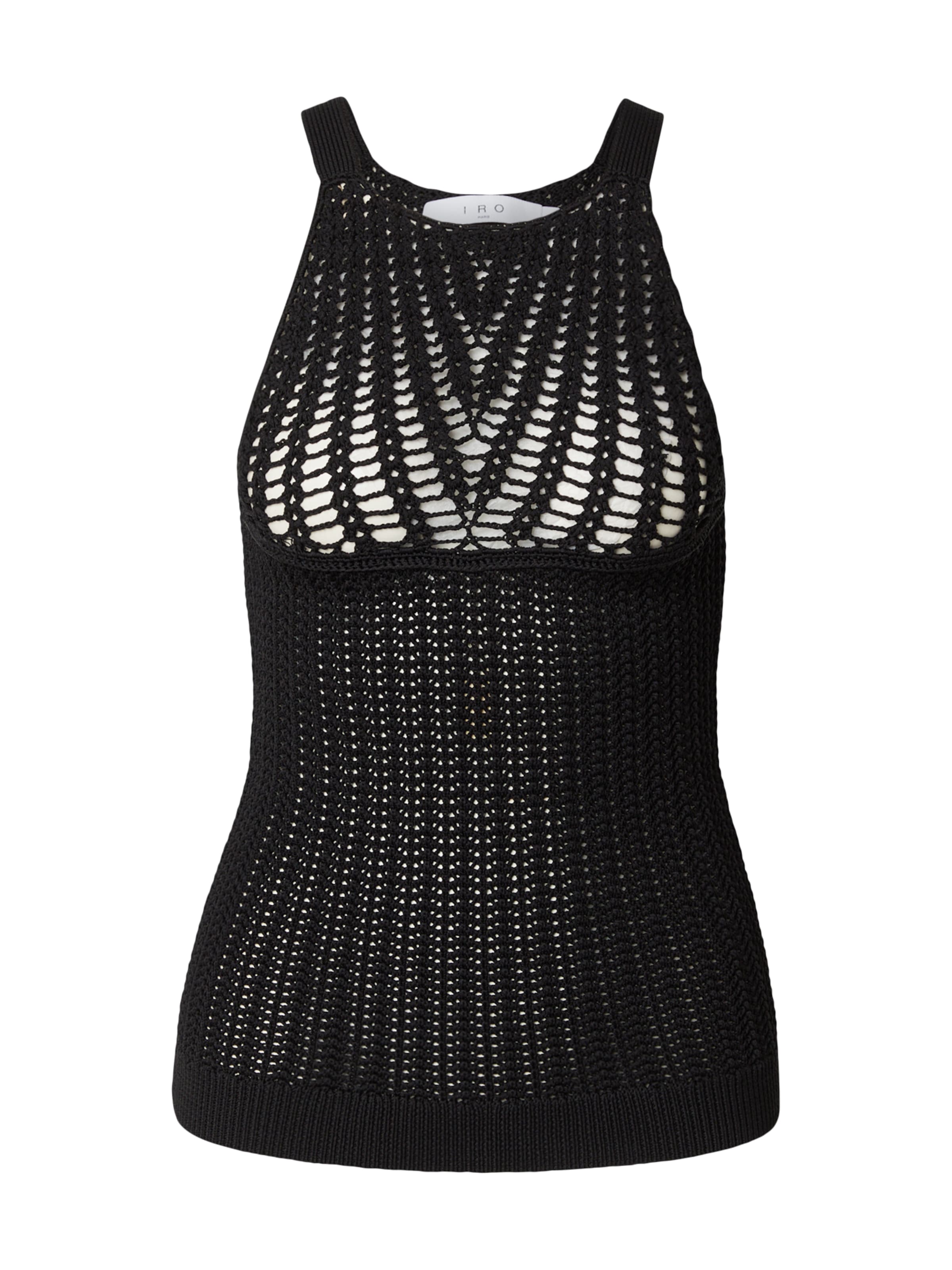 IRO Плетен топ в черно: отпред