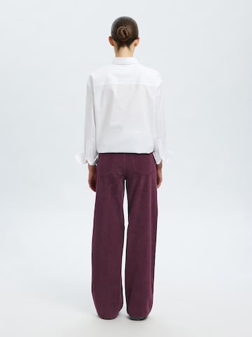 SELECTED Wide leg Pants 'SLFRUNA' in Purple