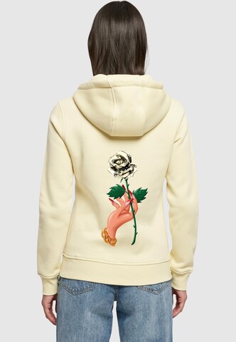 Felpa 'Love Is Blind Love Is Cruel' di Mister Tee in giallo: frontale