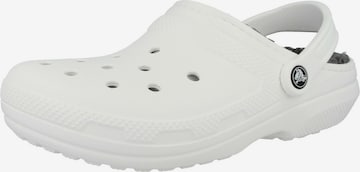 Crocs Clogs ' Classic Lined ' in White: front