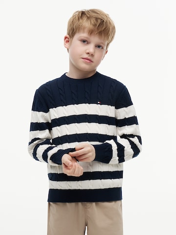 TOMMY HILFIGER Svetr 'Essential' – modrá: přední strana