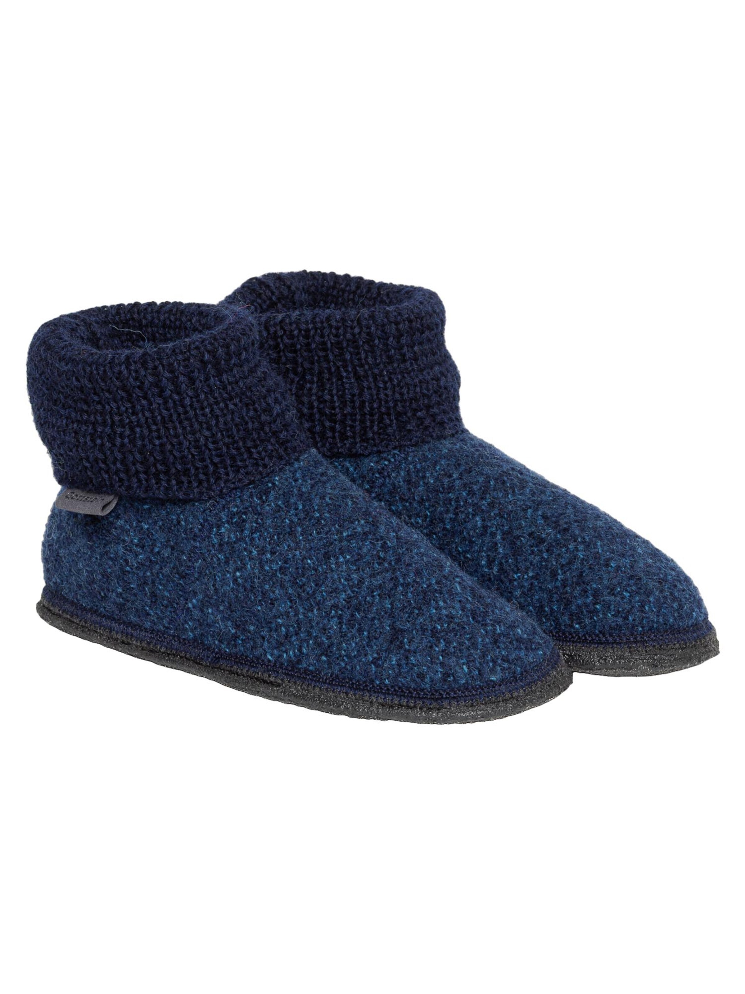 Gottstein Slippers 'Wool Venture High' in Blue