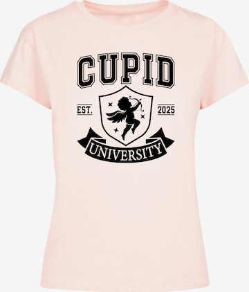 T-shirt 'Cupid University Valentinstag' F4NT4STIC en rose : devant