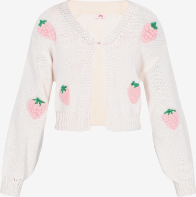 Laisvas kardiganas iš MYMO, spalva – žalia / rožių spalva / balkšva, Prekių apžvalga