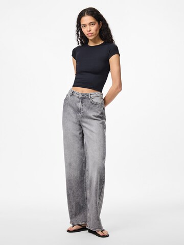 PIECES Wide leg Jeans 'PCSilke' in Grey