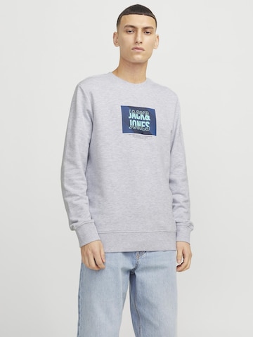 JACK & JONES Sweatshirt 'JJHudson' in Wit: voorkant
