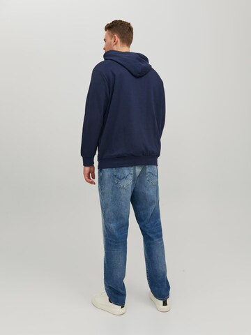 Jack & Jones Plus Zip-Up Hoodie 'Stamp' in Blue