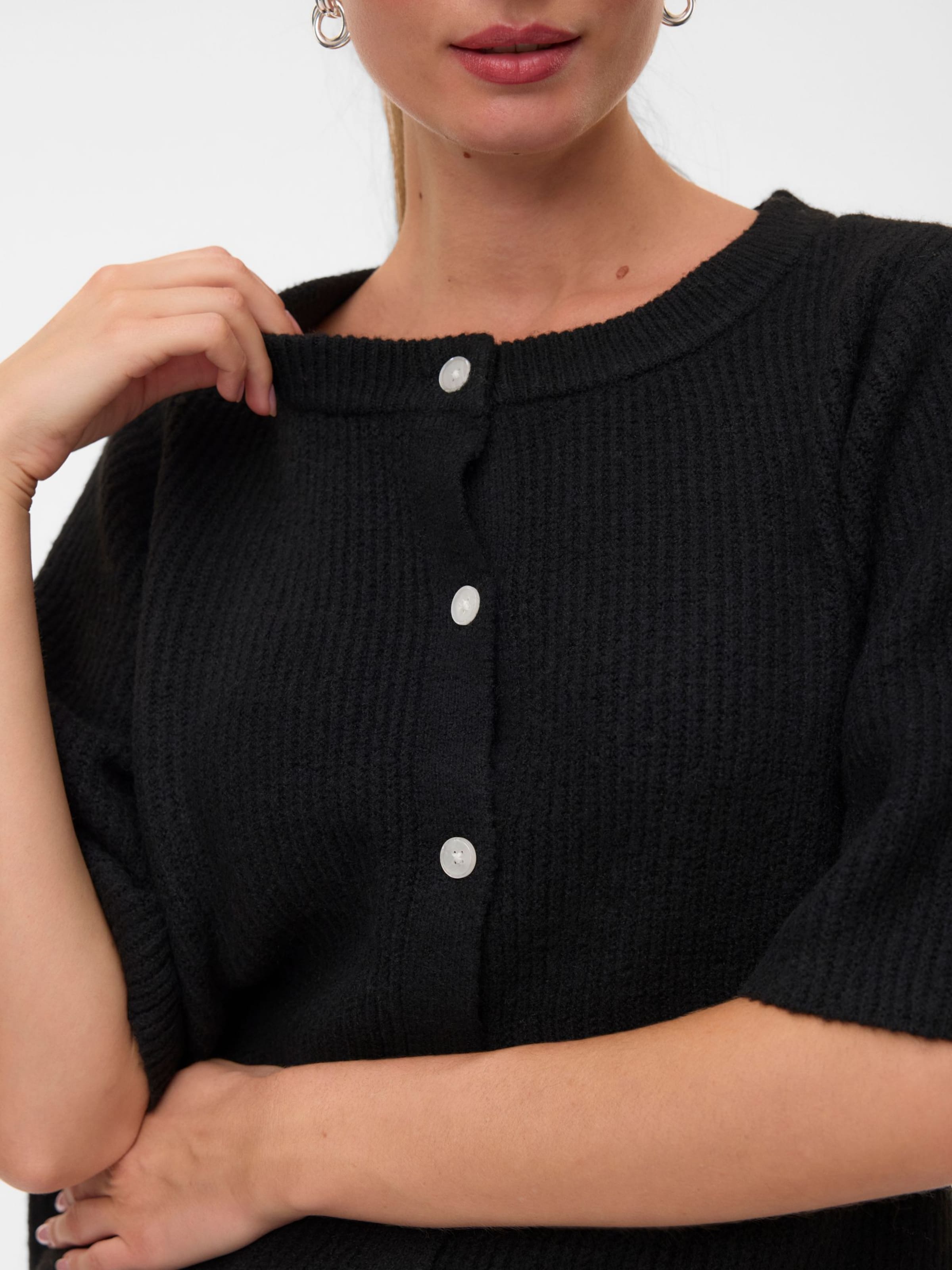 VERO MODA Knit Cardigan 'VMSoffe' in Black