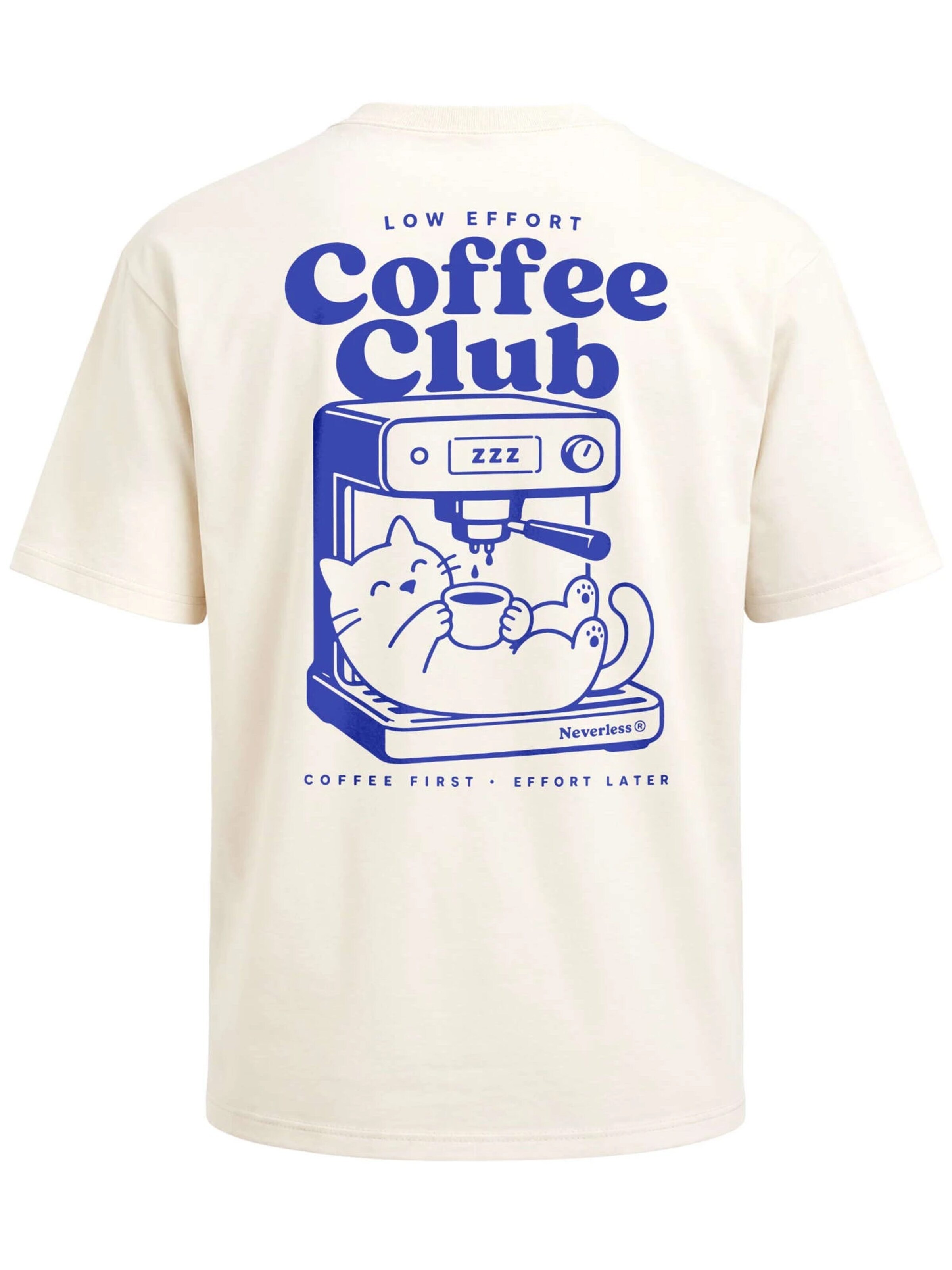 Neverless Shirt 'Cat Coffee' in Beige: front