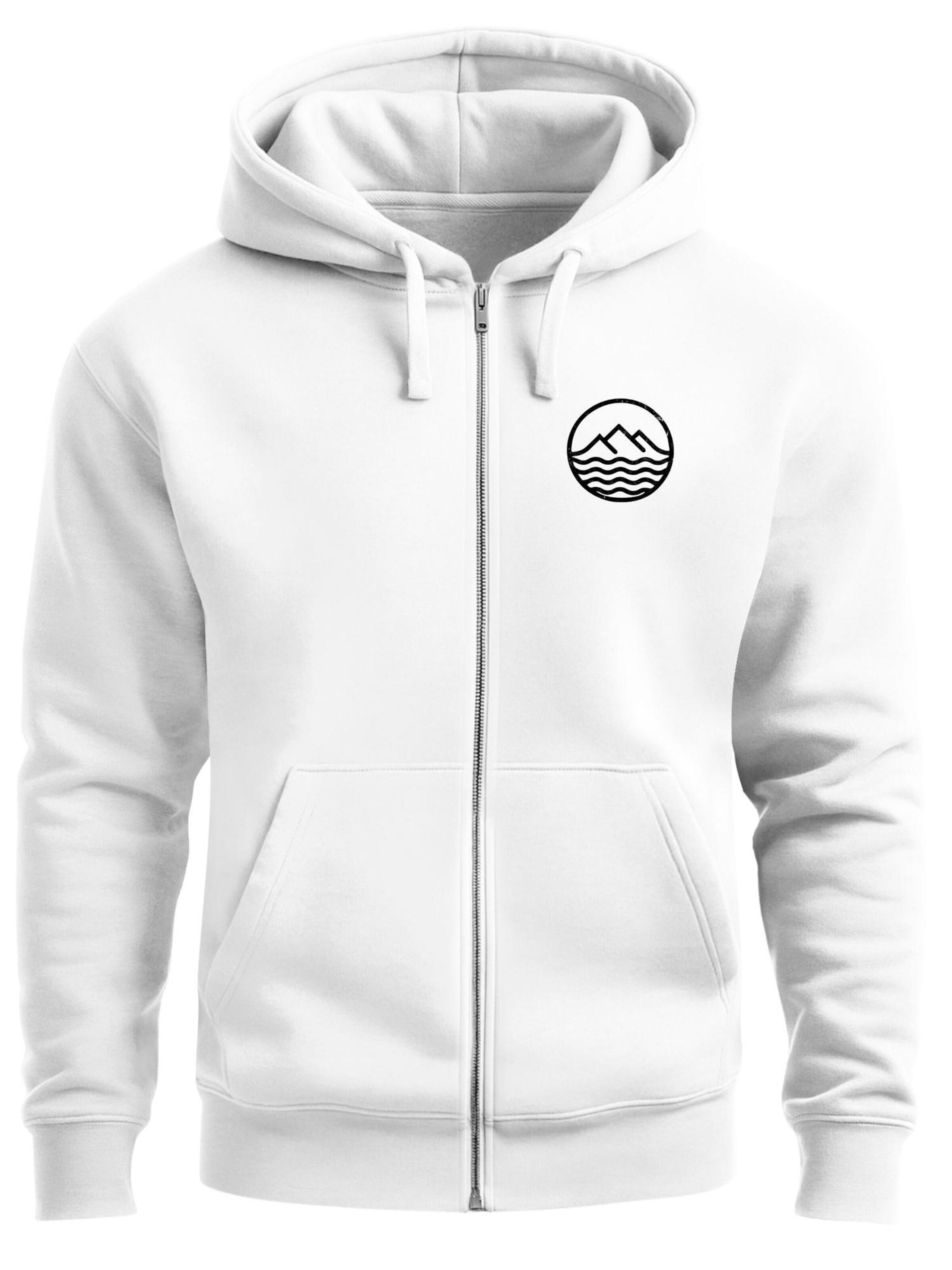 Neverless Zip-Up Hoodie 'Mountain' in White: front