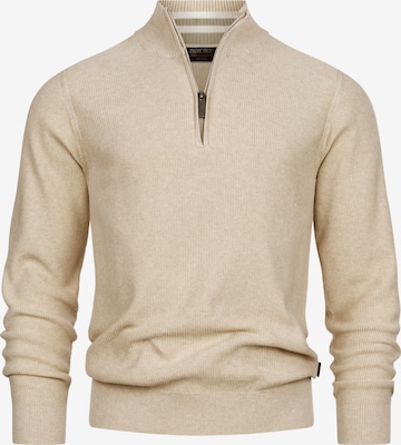 INDICODE JEANS Pullover ' Bull ' in Beige: Vorderseite