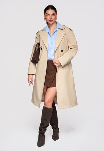 Manteau mi-saison 'OW-COLC-0117' Ombre en beige