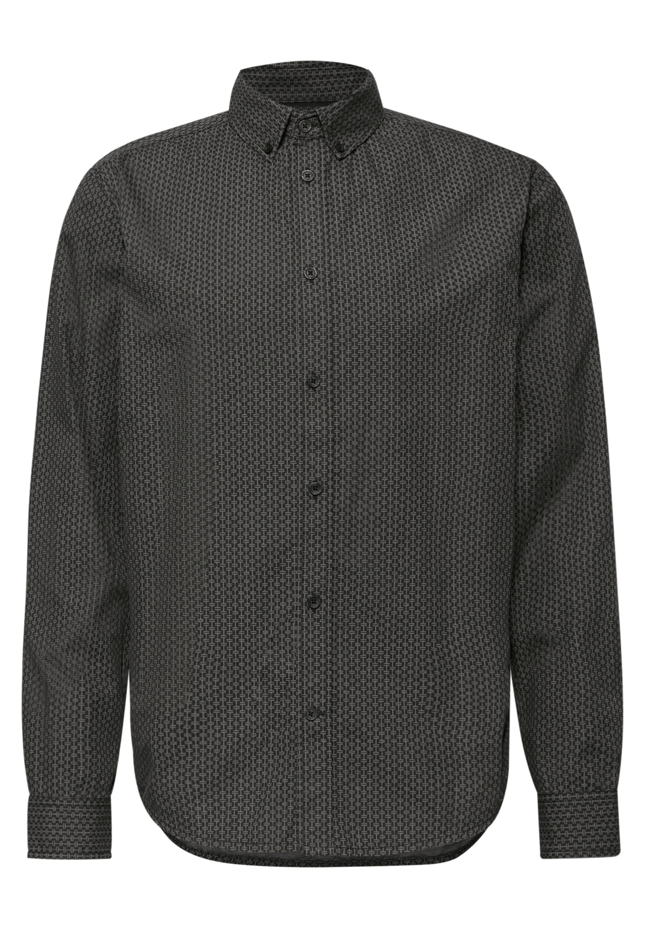 Street One MEN Regular Fit Hemd in Schwarz: Vorderseite