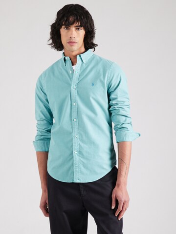 Polo Ralph Lauren Slim fit Button Up Shirt in Blue: front