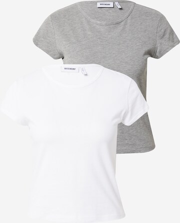 WEEKDAY T-Shirt 'Snug' in Grau: predná strana