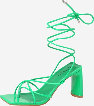 Simmi London - Sandalias de dedo 'RHIA' en verde: frente