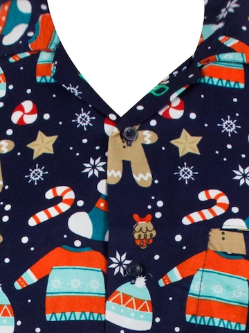 Regular fit Camicia 'Christmas Gingerbread' di King Kameha in blu