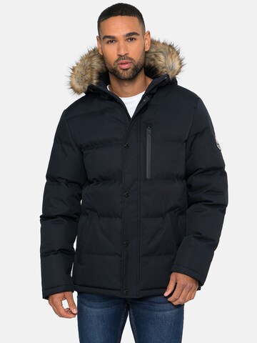 Threadbare Winter Jacket 'Arnwood' in Blue: front